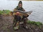 Wally Pickering 10lbs 1oz Pike from river idle. got this on   small  deadbait trout on popped up with fox pop ups..im guessing this must have been one of the worst forcast  of the year but wanted to