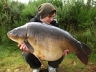 32lbs 8oz Mirror Carp from Carp Quarry using Nash Monster Squid.. Fishing to the right side of the tree line - Using a helicopter rig comprising of 5ft of Nash 20lb Silt/Weed leadcore, diffusion