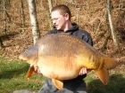 Jimmy Foreman 52lbs 14oz carp from Sweet Chestnut Lake using premier baits matrix/supa indians.. heavily baited/pre baited spot under a over hanging tree