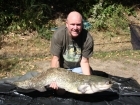 Ian Brentnall 36lbs 14oz Catfish (Wels) from Sweet Chestnut Lake using Mainline Cell.. KD rig with snowman