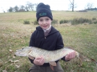 William Fletcher 6lbs 3oz Pike from Secret Lake using Lucebaits Lamprey.. Fish number one from a 4 fish catch totalling 54lbs. Taken from the Dam Wall Swim in 4 feet of water on the edge of a