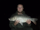 Mark Woolley 13lbs 2oz carp from Furzton Lake using Nash top rod 20mm tangee peach boilie.. fishing open water with Nash top rod tangee peach 20mm boilies with 20-30 scattered over each rod