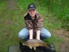 Jamie Tombs 6lbs 8oz Carp, Bait-Tech.. Halibut Pellet with a emi fixed lead under a over hanging tree