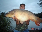 25lbs 8oz mirror carp from Local Club Water using premier baits.
