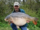 Combley Lakes. 43lbs 4oz mirror carp.. Mr Ian holbrooke holding 'the bruiser' weighing 43lb 4 oz caught at Combley Lakes.