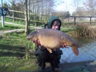 George Merritt 20lbs 5oz mirror carp, cc moores.. cause on a combi rig about a rods lenght away from the pads