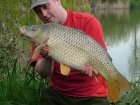 Kieron Axten 18lbs 0oz Common Carp from Burnham-on-sea Holiday Village using Mainline Grange CSL.