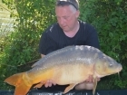 Kieron Axten 24lbs 15oz Mirror Carp from Mas Bas - Angling Lines Holidays using Quest Baits Rahja Spice.