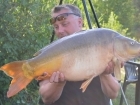 Kieron Axten 26lbs 13oz Mirror Carp from Mas Bas - Angling Lines Holidays using Quest Baits Rahja Spice.