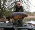 32lbs 0oz Mirror Carp from Aveley Lakes using Essex Carp Baits F.I.A.. The carp was caught in one hour of casting out over a pre-bait spot on a Korda size 8 wide gape hook with shrink tube, kryston
