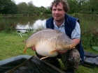 Daniel William Spreckley 34lbs 8oz Mirror Carp from Les Croix using The Grange plum flavour.. I cast my bait towards a sleuce at the end of the lake after a catch and exactly 5 minutes after casting